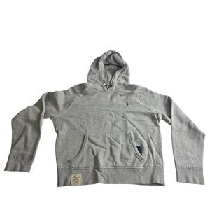 Vintage Polo Ralph Lauren Heather Gray Hooded Sweatshirt Large Y2K